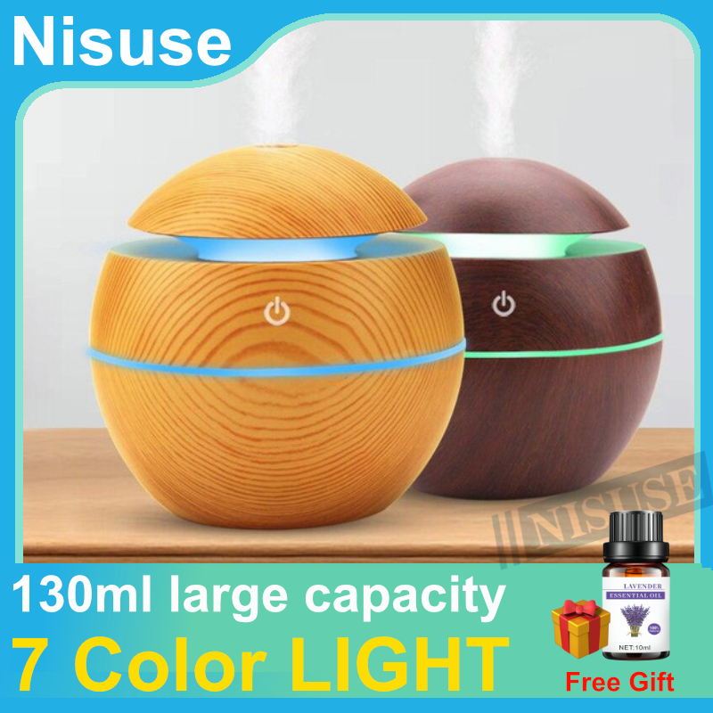 Ml Wood Grain Mini Humidifier With Essential Oil Diffuser Atomizer