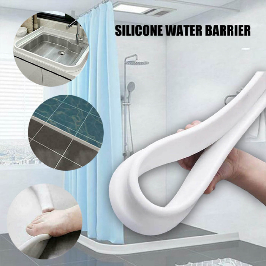 Silicone Bathroom Water Stopper Heavy Duty Rubber Blocker Shower Dam