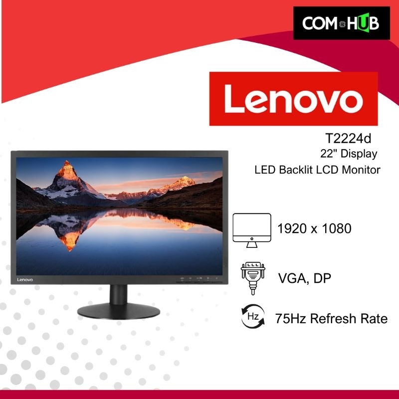 ComHub PC LENOVO ThinkVision T2224d 21 5 Inch LED Backlit LCD Monitor