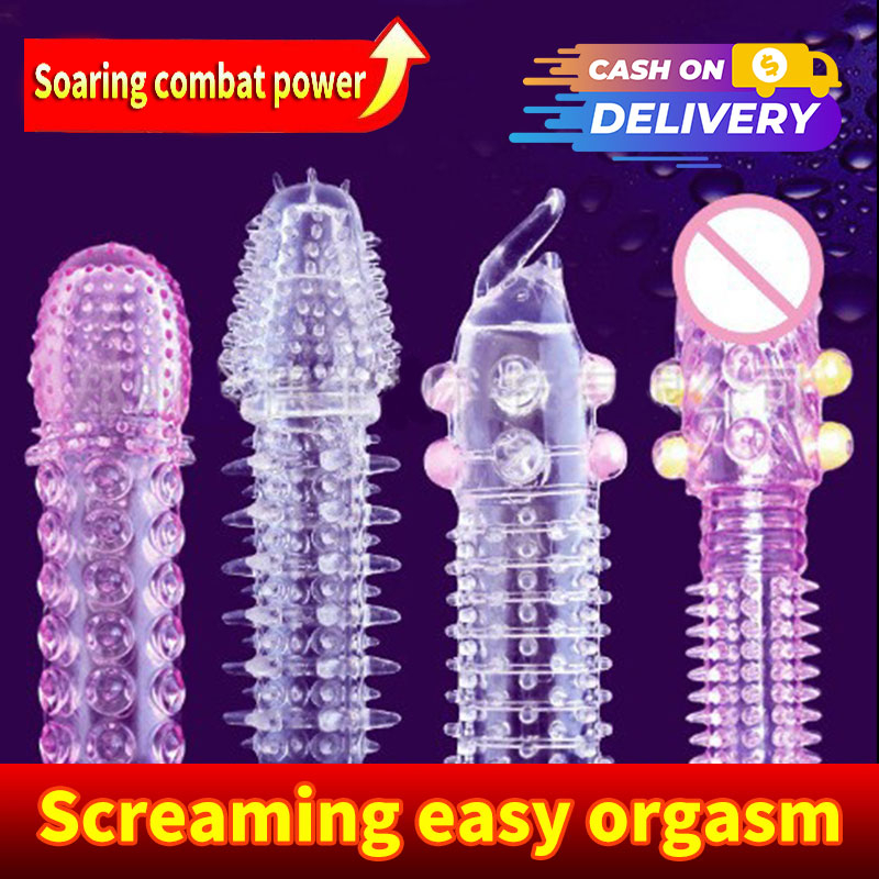 Silicon Reusable Condom With Spike For Men Sex Washable Dotted Ribbed