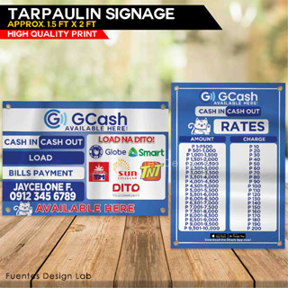 2pcs GCASH Business Tarpaulin GCASH In Out Tarpaulin Signage Load