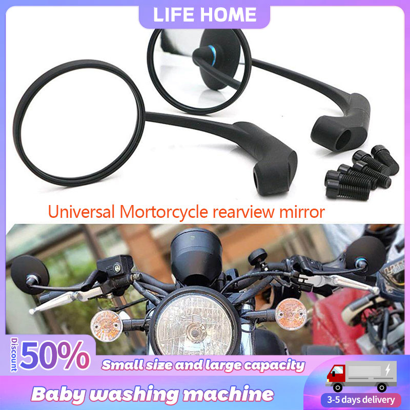 Motorcycle Aluminum Rear View Side Mirror Round Bar End Rear Mirror