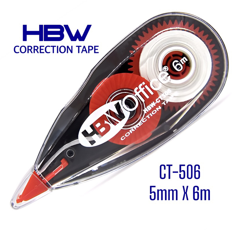 HBW Correction Tape 6mm 8mm 12mm By 5 Meters CT506 CT508 CT512