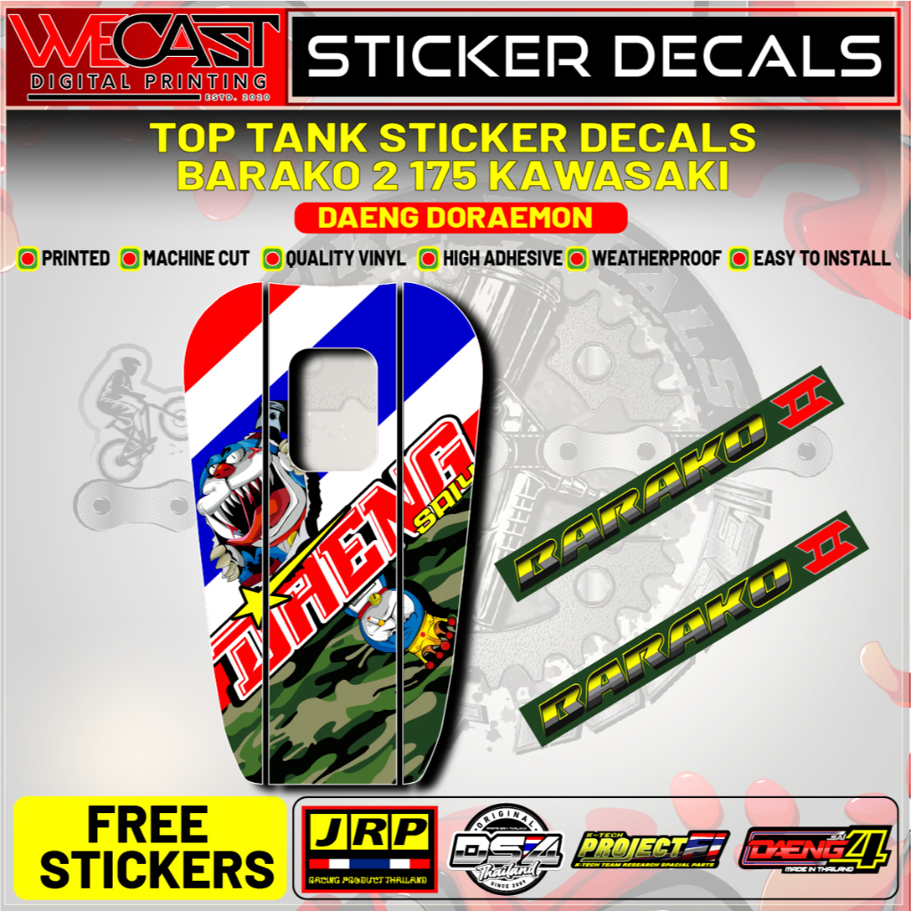 Wecast Top Tank Kawasaki Barako Motorcycle Decals Sticker For