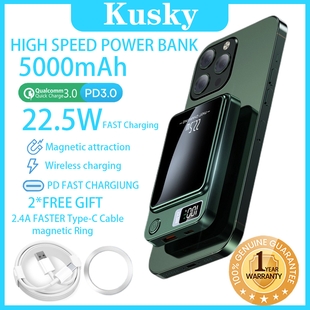 Kusky Wpb Mah Wireless Magnetic W Fast Charging Powerbank