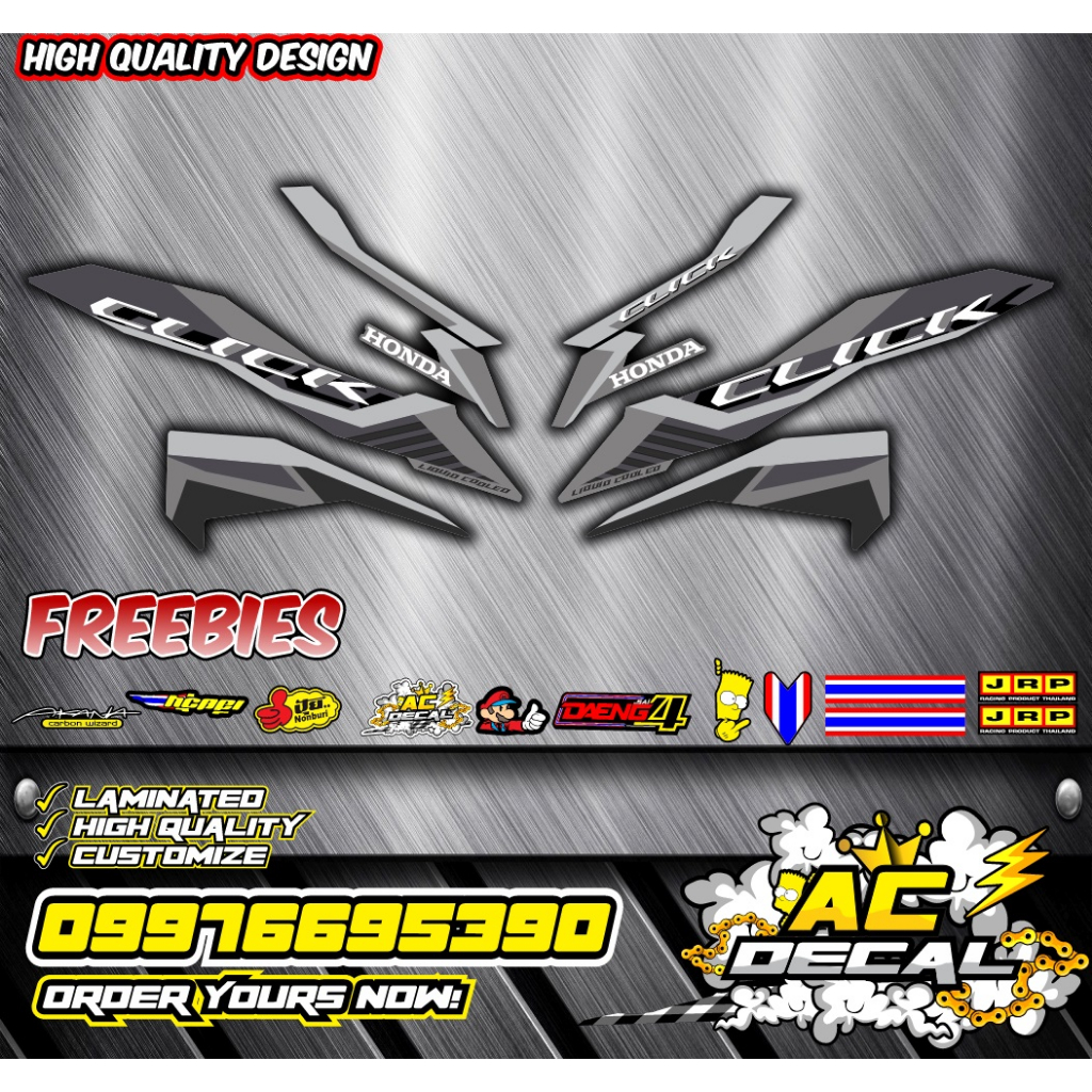 Honda Click I V Decal Stock Design Grey Shopee Philippines