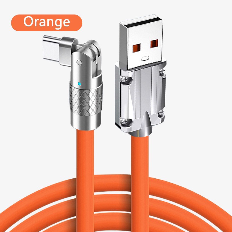 120W 6A Rotate Super Fast Charging Usb Cable Liquid Silicone USB Micro