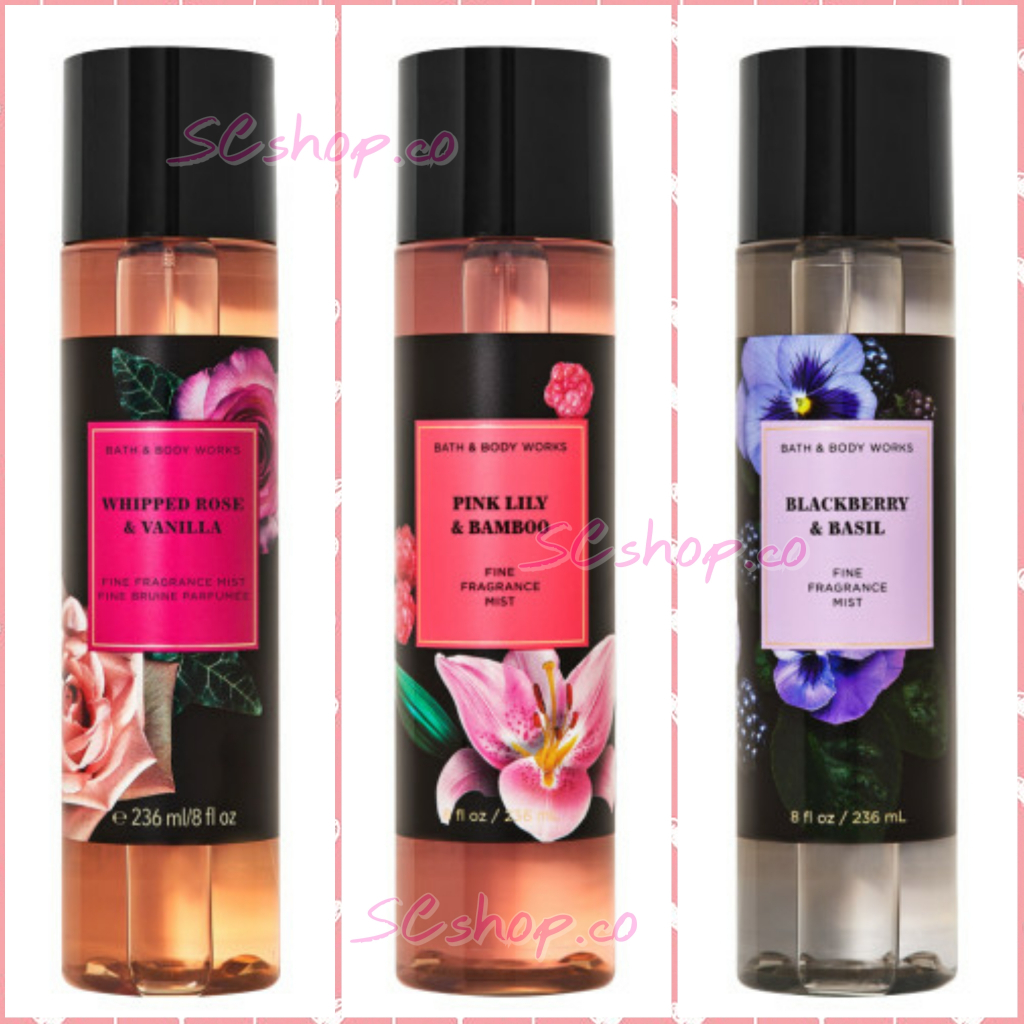 BBW Whipped Rose And Vanilla Pink Lily And Bamboo Blackberry Basil