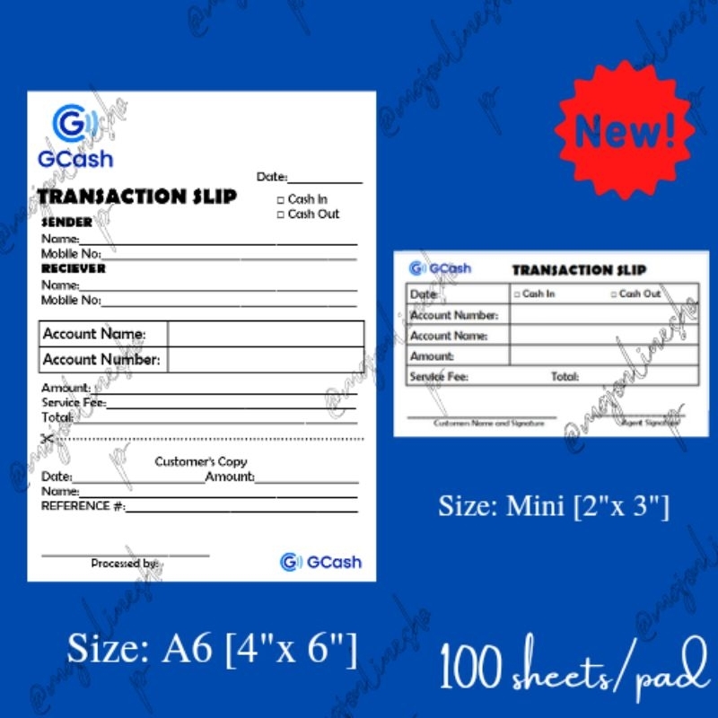 Gcash Transaction Slip Pad Pcs Shopee Philippines