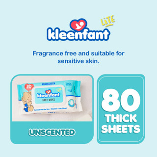 Kleenfant Lite Unscented Baby Wipes 80 Tender Sheets 3 Packs Wet Wipes