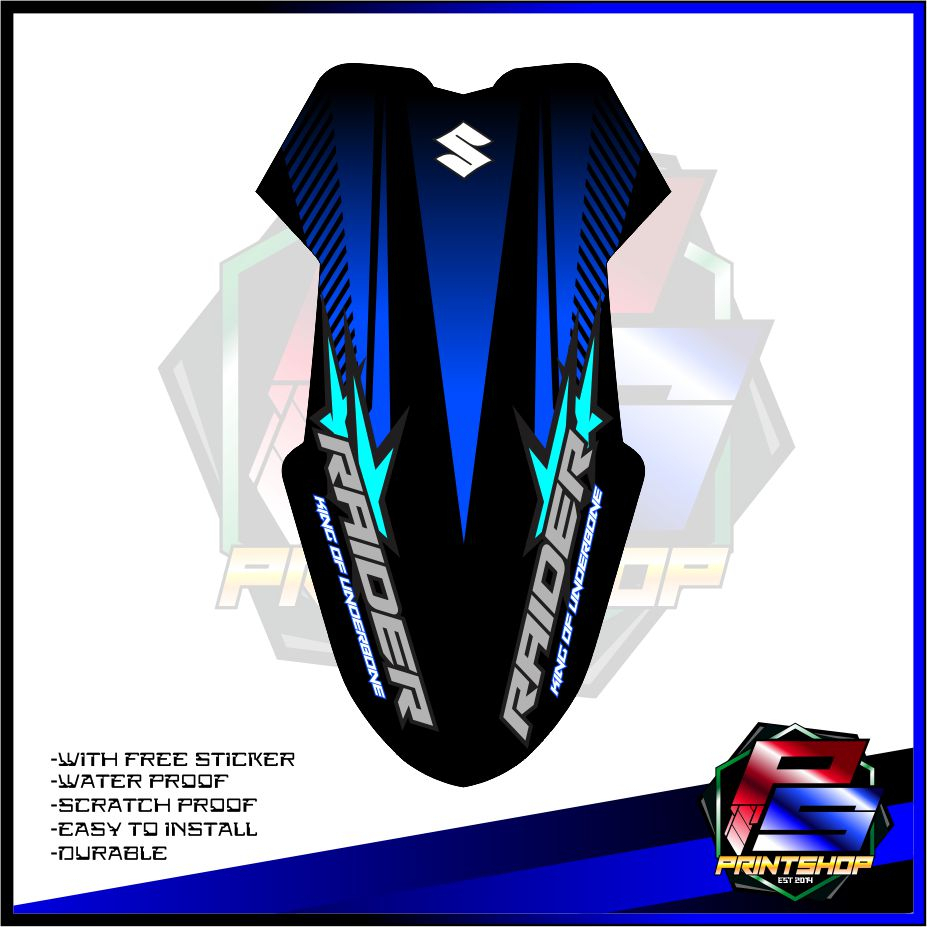 Center Leg Shield Batok For Raider 150 Carb Sticker Wrap Durable And