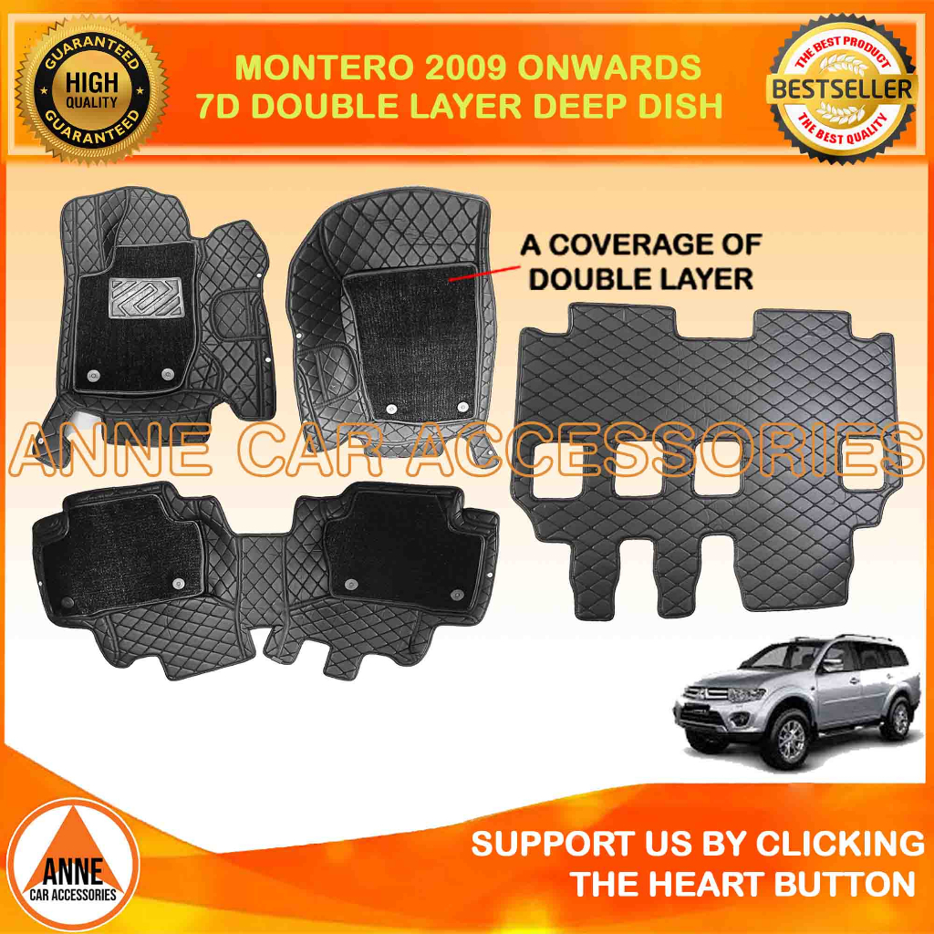 7D Double Layer ROHS Deep Dish Matting For Montero Sport 2009 2023