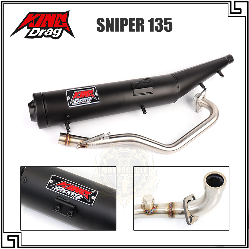 King Drag Muffler Exhaust Pipe With Elbow Yamaha Sniper135 LC135 28MM