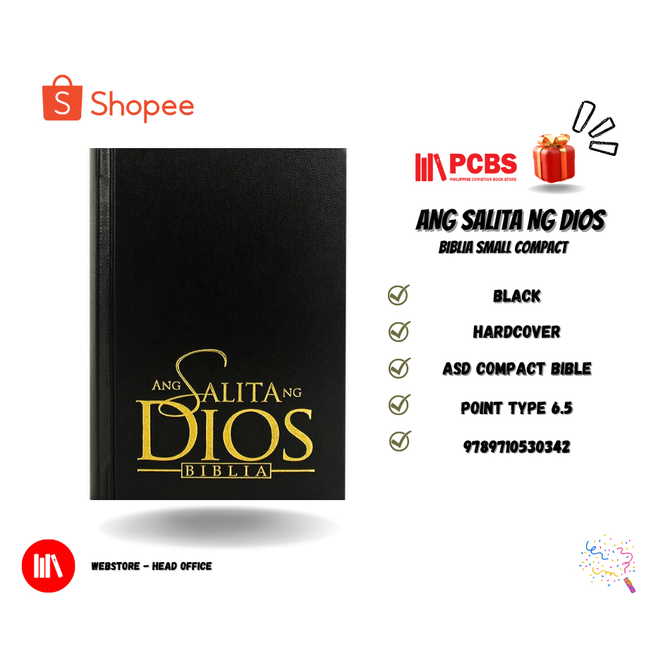 Pcbs Ang Salita Ng Dios Biblia Compact Hard Bound Black Asd Bible