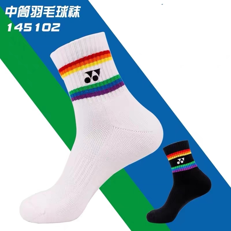 Yonex New Rainbow Badminton Socks Extra Thick Comfort Sk