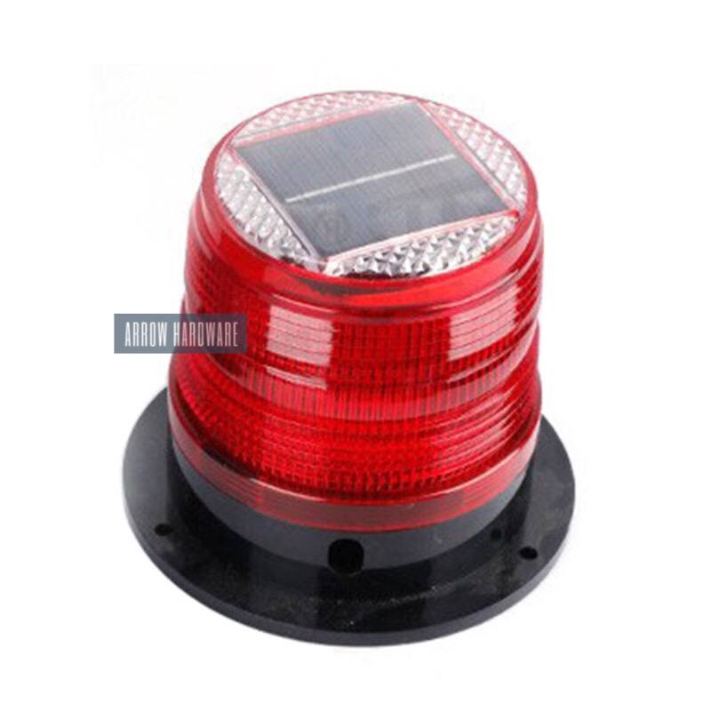 Solar Powered LED Traffic Strobe Warning Lights Flicker Beacon Road