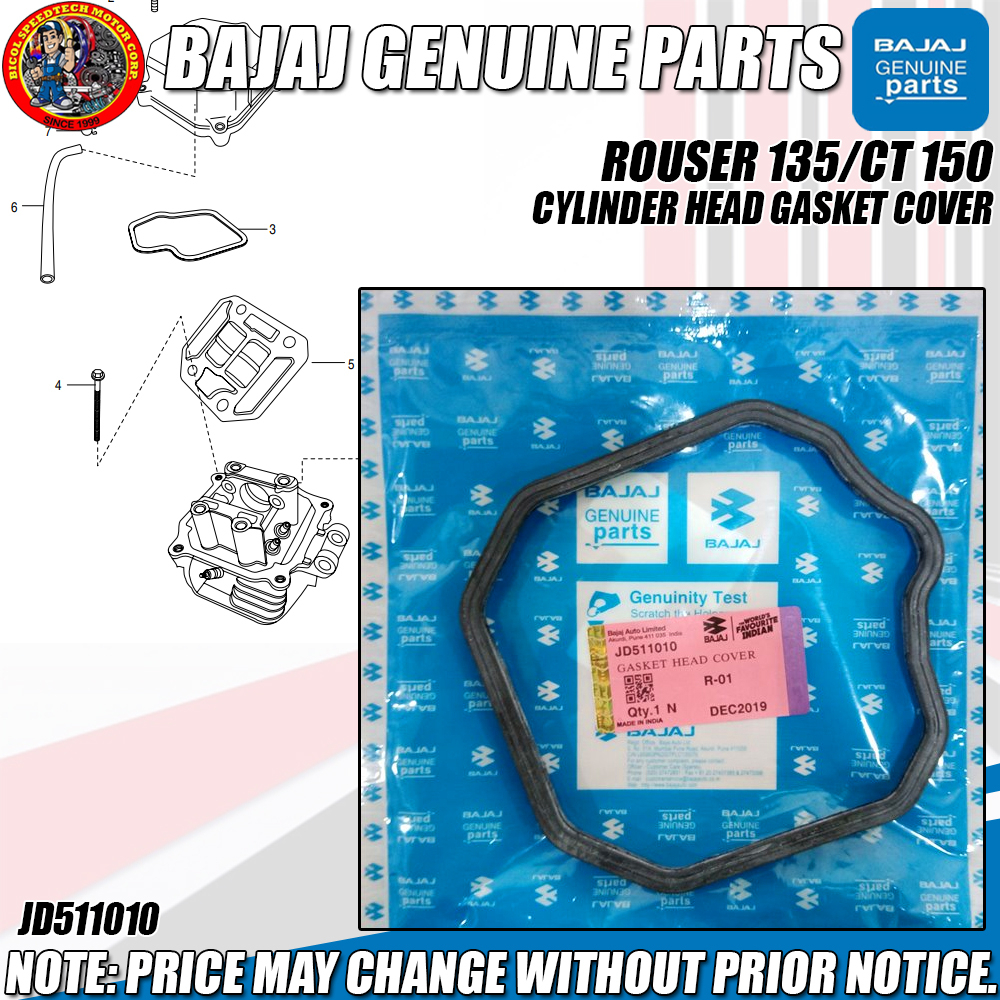 GASKET HEAD COVER Rouser 135 Boxer CT150 KMC GENUINE JD511010