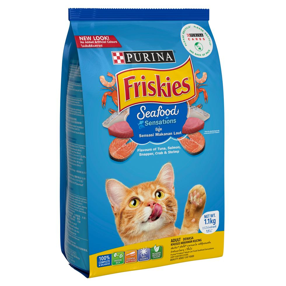 Friskies Seafood Sensation Flavors Of Tuna Salmon Snapper Crab