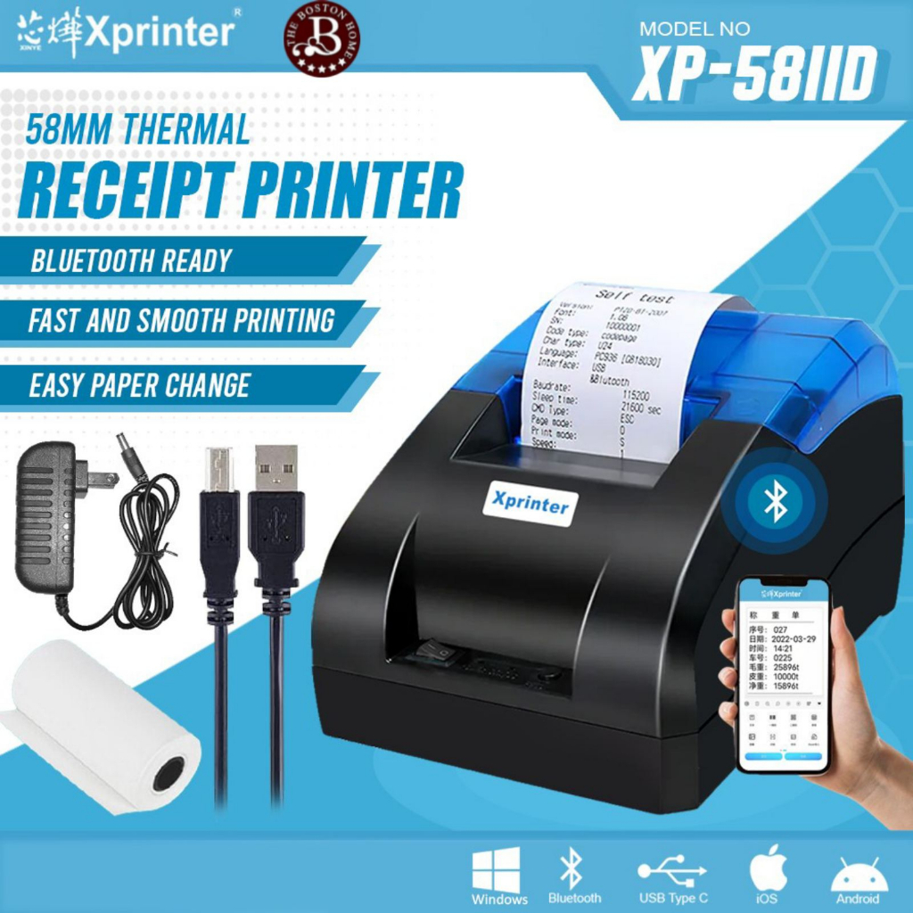 Xp Iid Bluetooth Usb Mm Thermal Cash Receipt Pos Pinter With