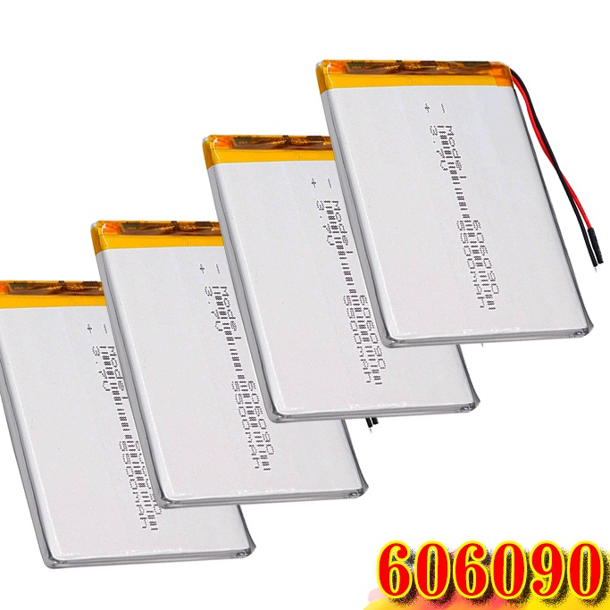 1 2 4 Pcs 3 7V 5000mAh 606090 Polymer Lithium LiPo Rechargeable Battery