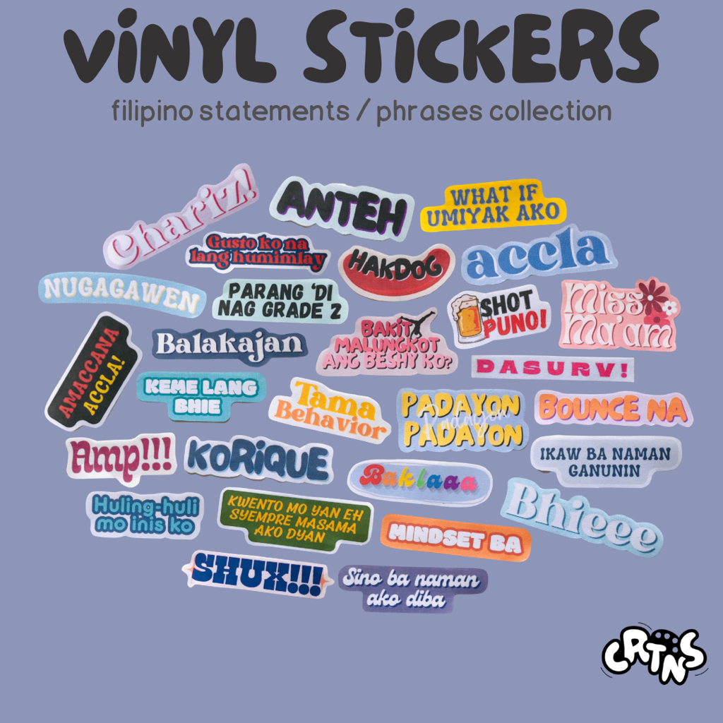 Filipino Statement Phrases Stickers Vinyl Waterproof Sticker Shopee