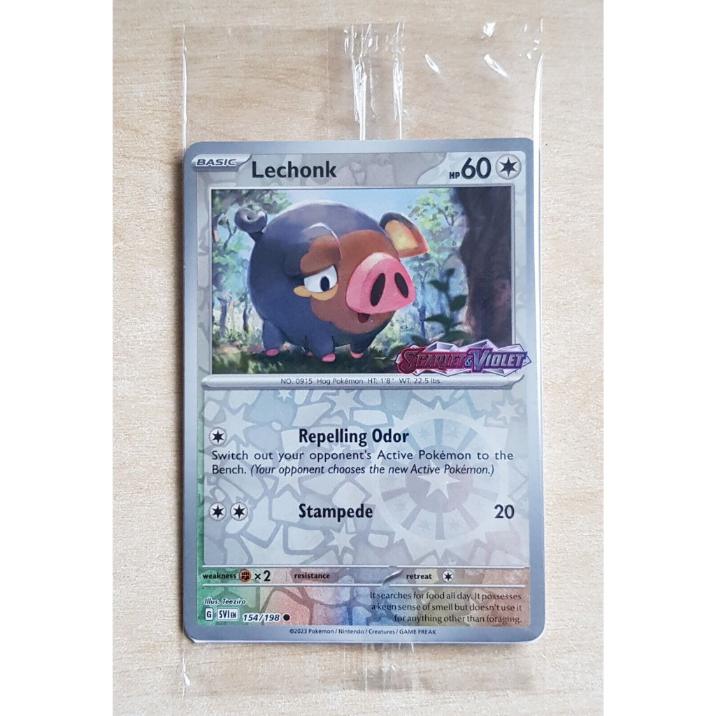 Lechonk 154 198 Stamped Scarlet And Violet Pokemon Promo Card