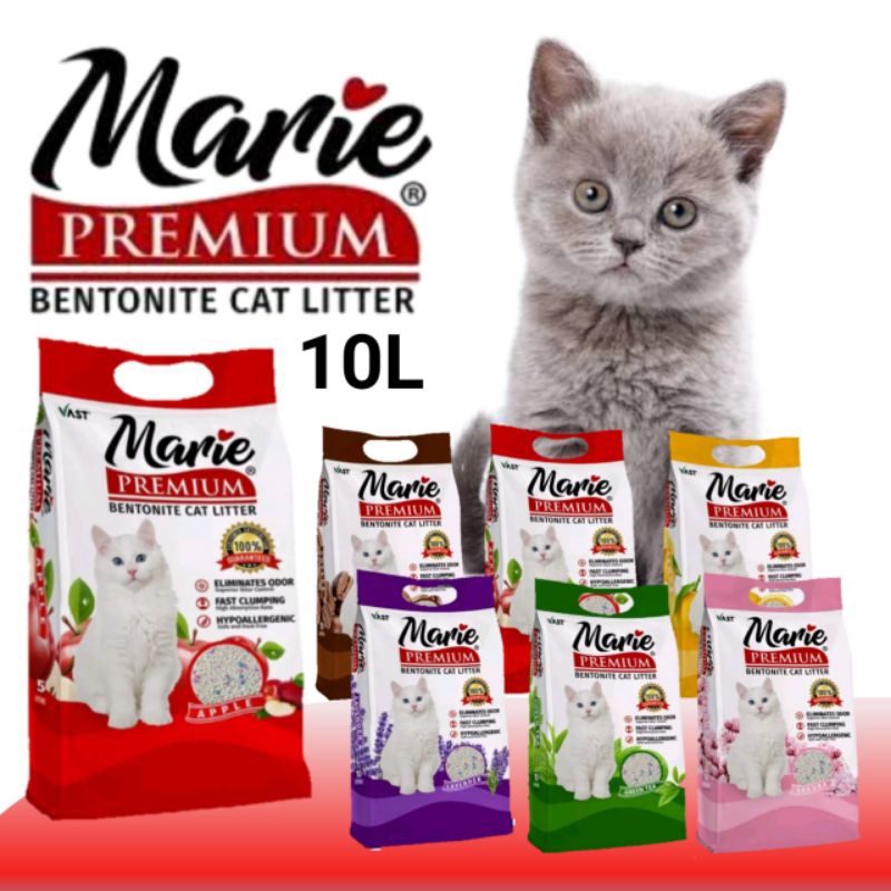 Marie Cat Litter Premium Bentonite Cat Litter 10L Shopee Philippines