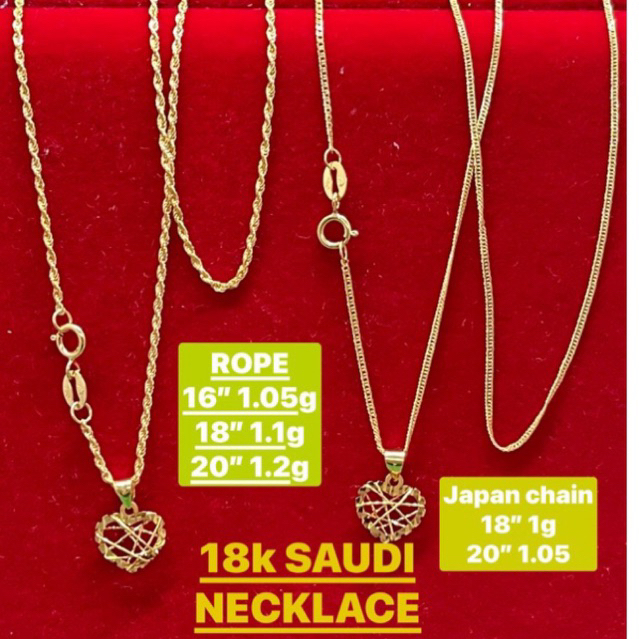 COD PAWNABLE 18K SAUDI GOLD NECKLACE W Pendant Shopee Philippines