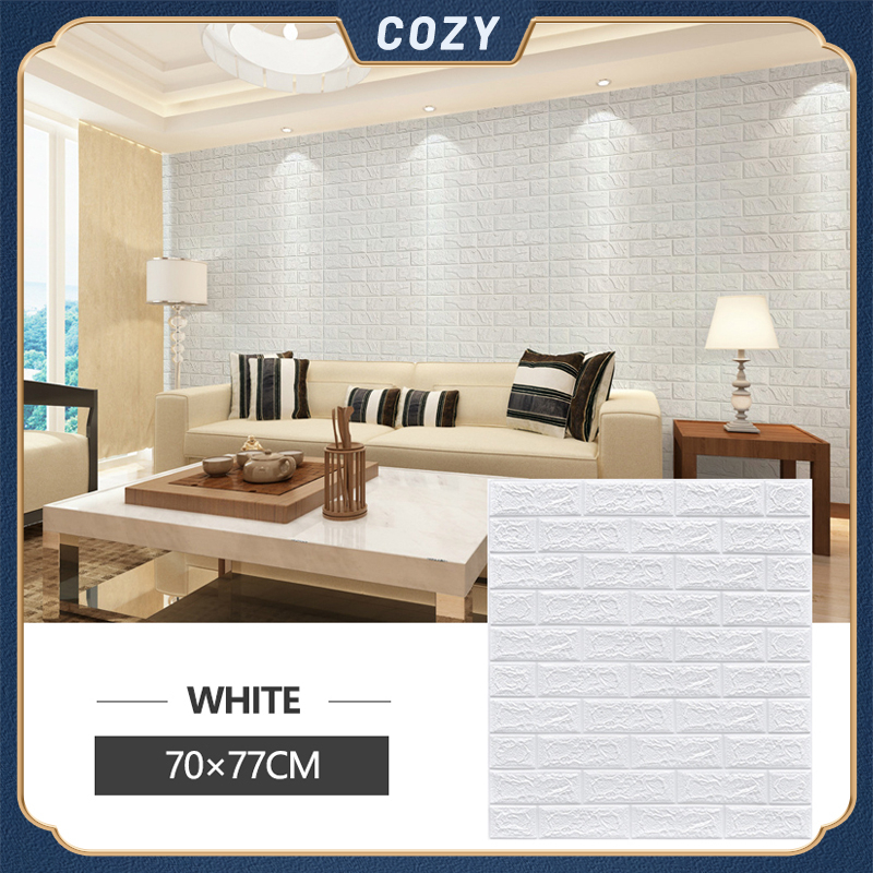 BIG SIZE 70x77cm 3D Wallpaper Adhesive Wall Decor Foam Brick Home