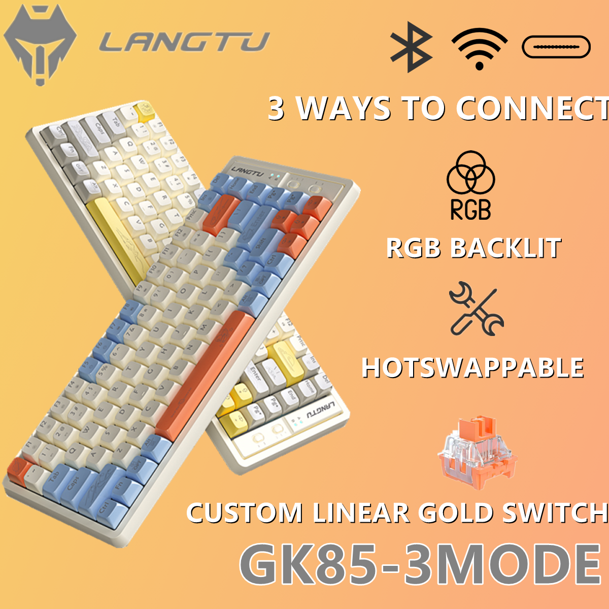 Langtu Gk Wireless Mechanical Keyboard Tree Mode Keyboard Hotswap