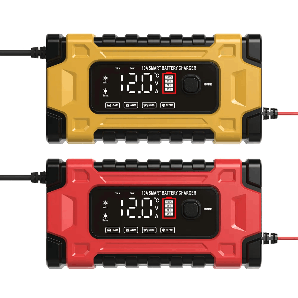 Foxsur New 12V 24V Volt Smart Battery Charger 7 Charge Stage Full