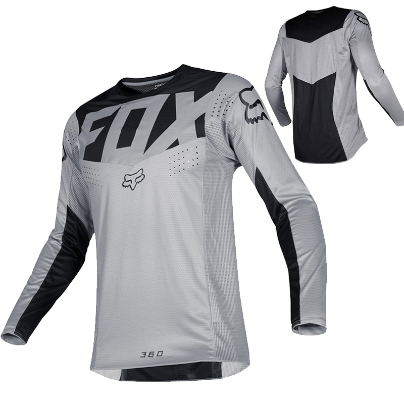 Men S Fox Long Sleeve Motocross Grey Cycling Jersey Downhill Mountain