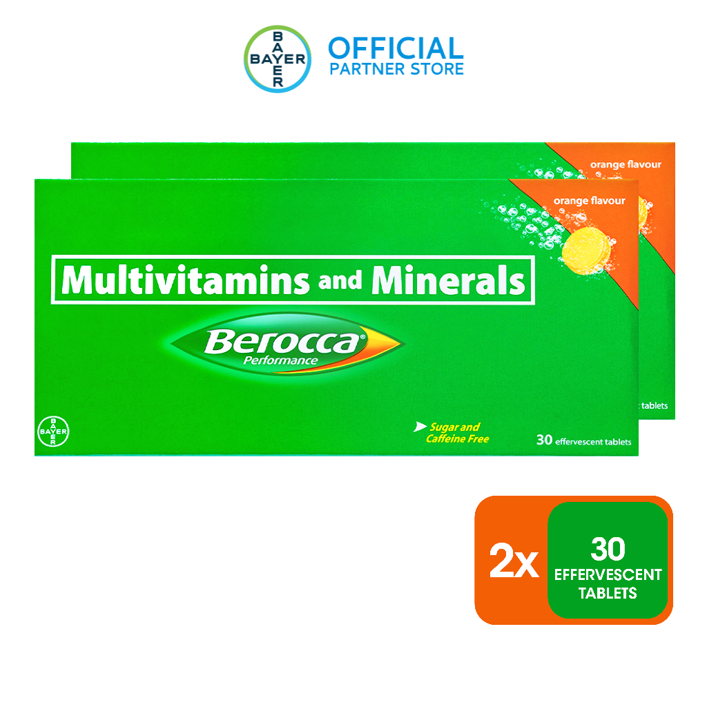 BEROCCA Performance Orange Multivitamins Minerals 30 Effervescent