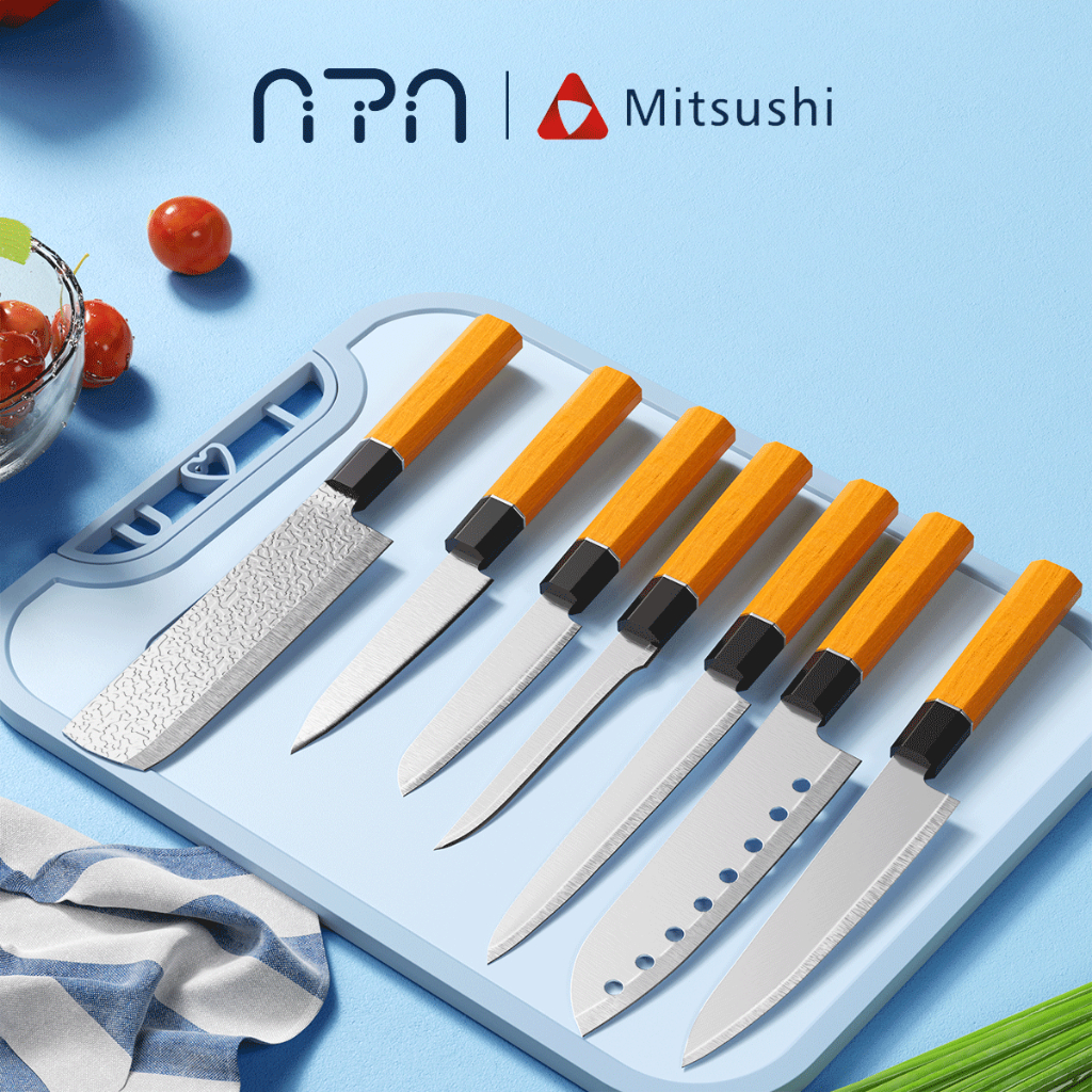 Nipiin By Mitsushi 7 In1 Knife Set Stainless Steel Multifunction