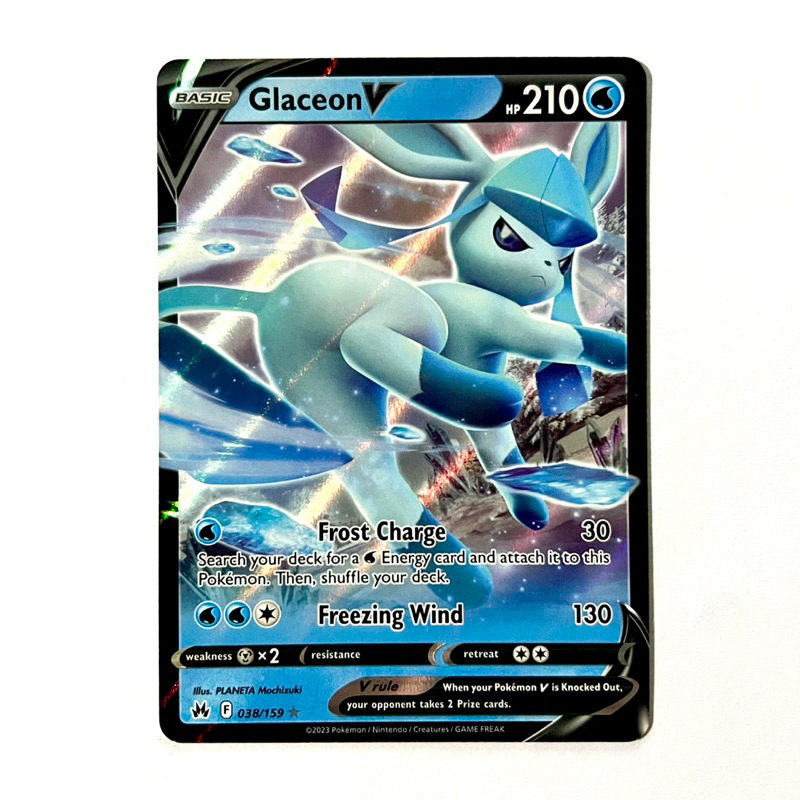 Glaceon V Ultra Rare Crown Zenith Set Sword Shield Era 2023