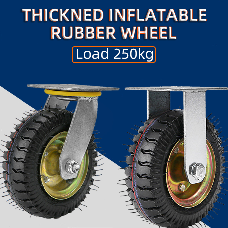 Inch Rubber Wheel Push Cart Trolley Heavy Duty Universal Caster Wheel