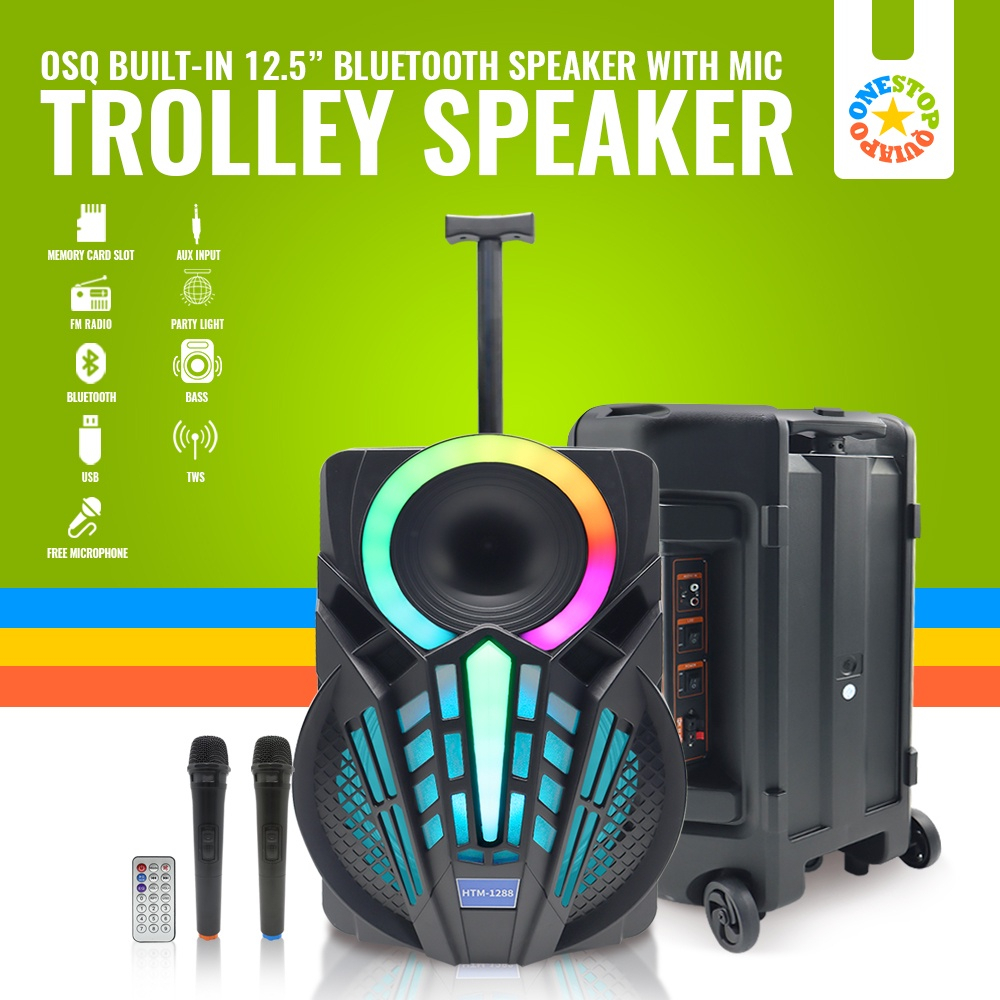 Osq Htm Inch Karaoke Trolley Tws Bluetooth Speaker With