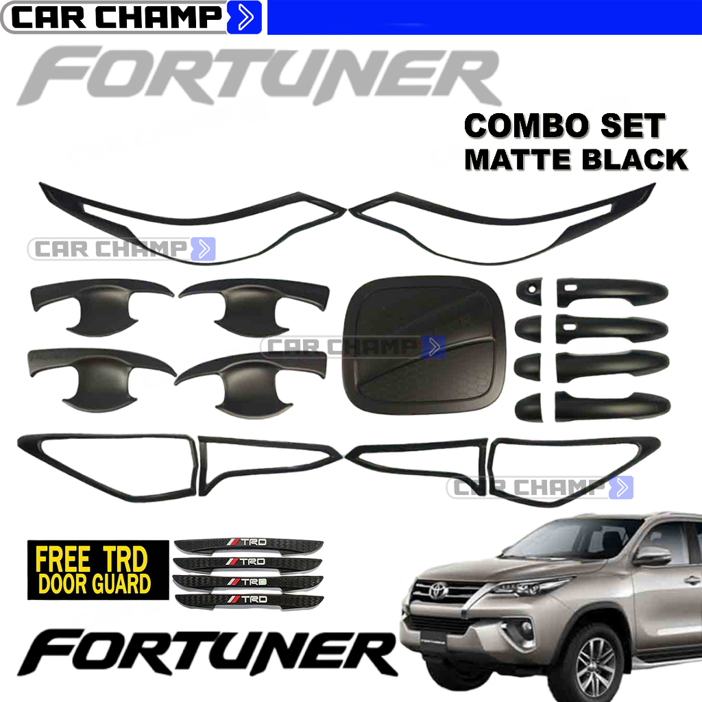 Toyota Fortuner 2016 To 2020 4X4 V Variant Garnish Combo Set MATTE