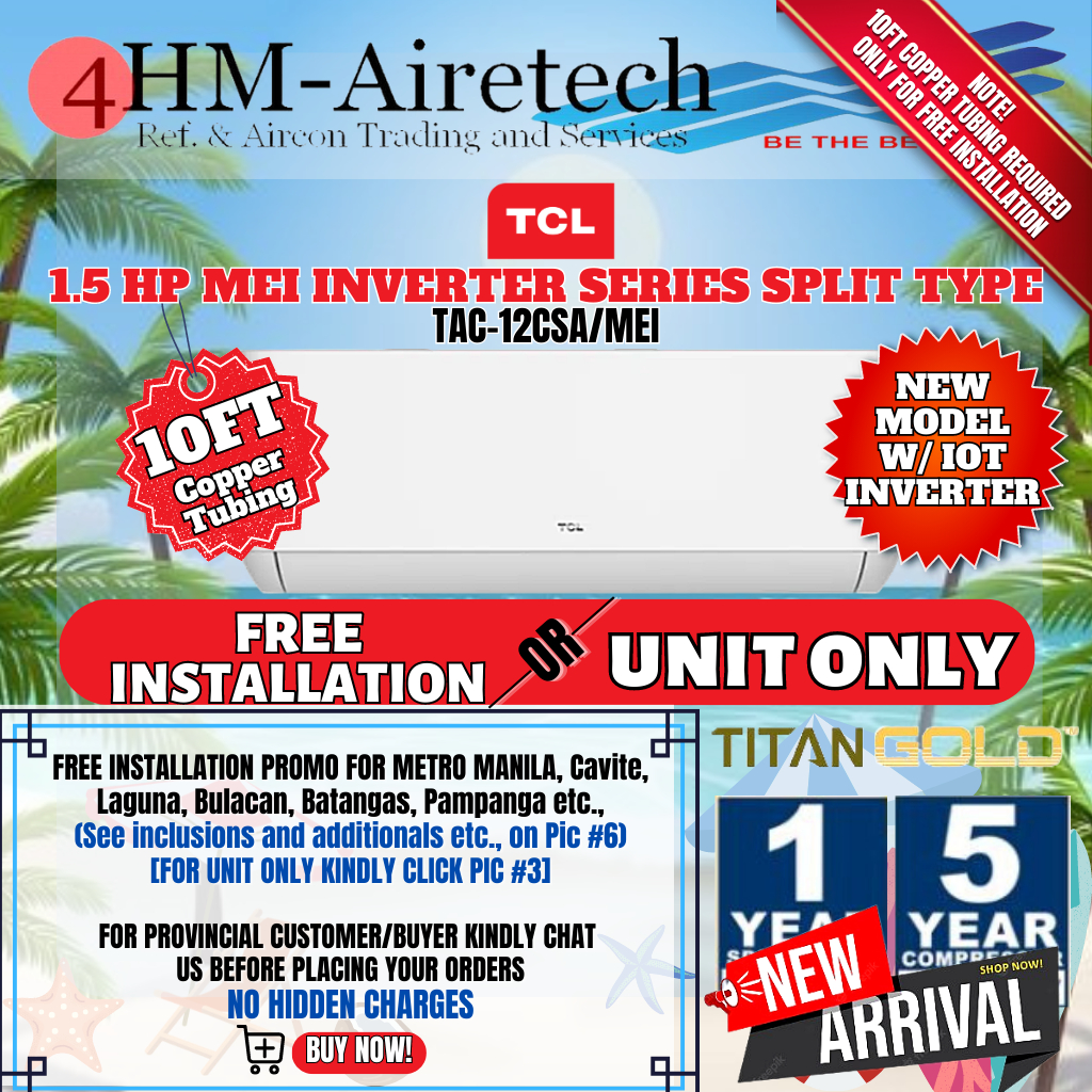 FOURHM NEW ARRIVAL TCL 1 5 HP CSA MEI SERIES INVERTER W IOT SPLIT TYPE