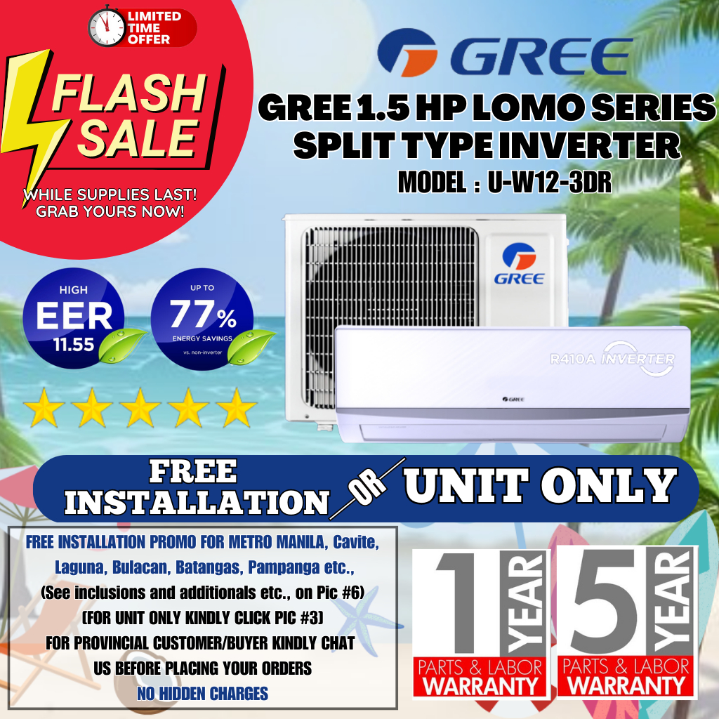 Hm Gree Hp Lomo Series Inverter Split Type Airconditioner Model