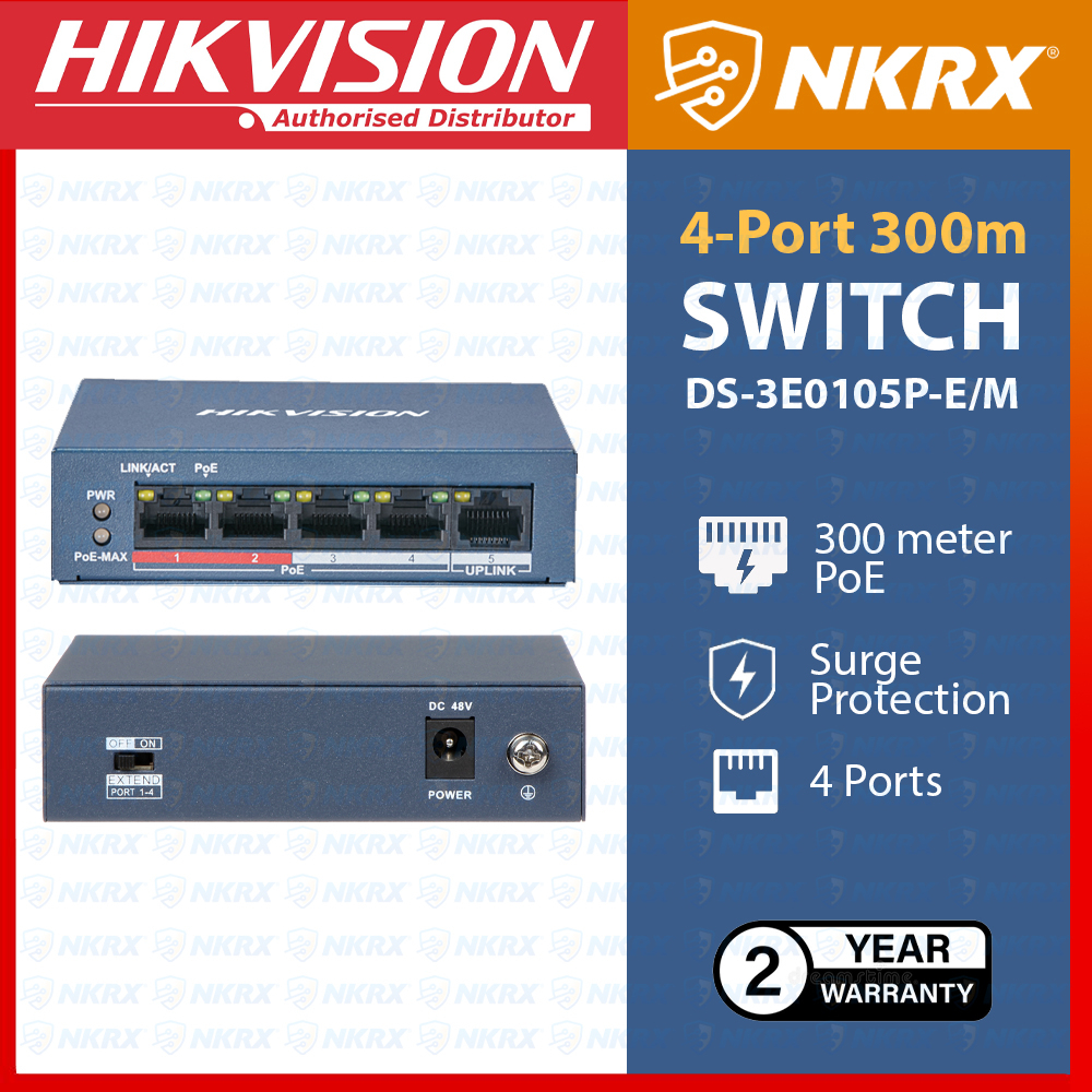 Hikvision Ds E P E M B Port Fast Ethernet Unmanaged Poe Switch