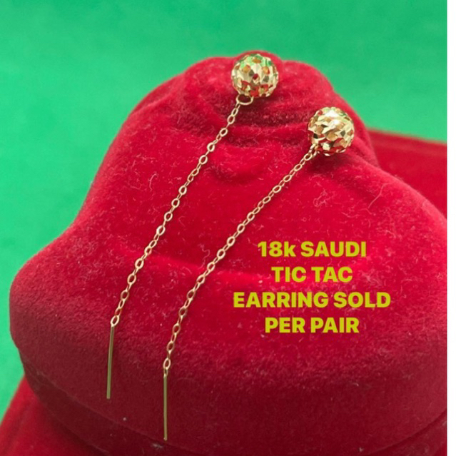 Pawnable K Saudi Gold Tic Tac Ball Earring Shopee Philippines