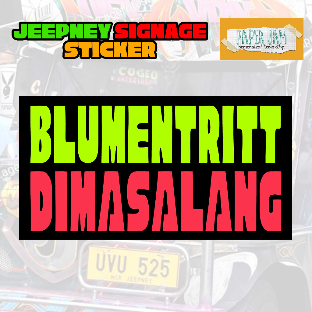 Jeepney Signage MATTE VINYL Stickers Waterproof Scratchproof Shopee