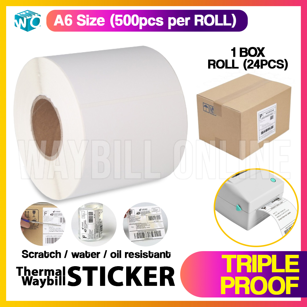 Box Waybill Sticker Fold Roll A Size X Mm Thermal Paper