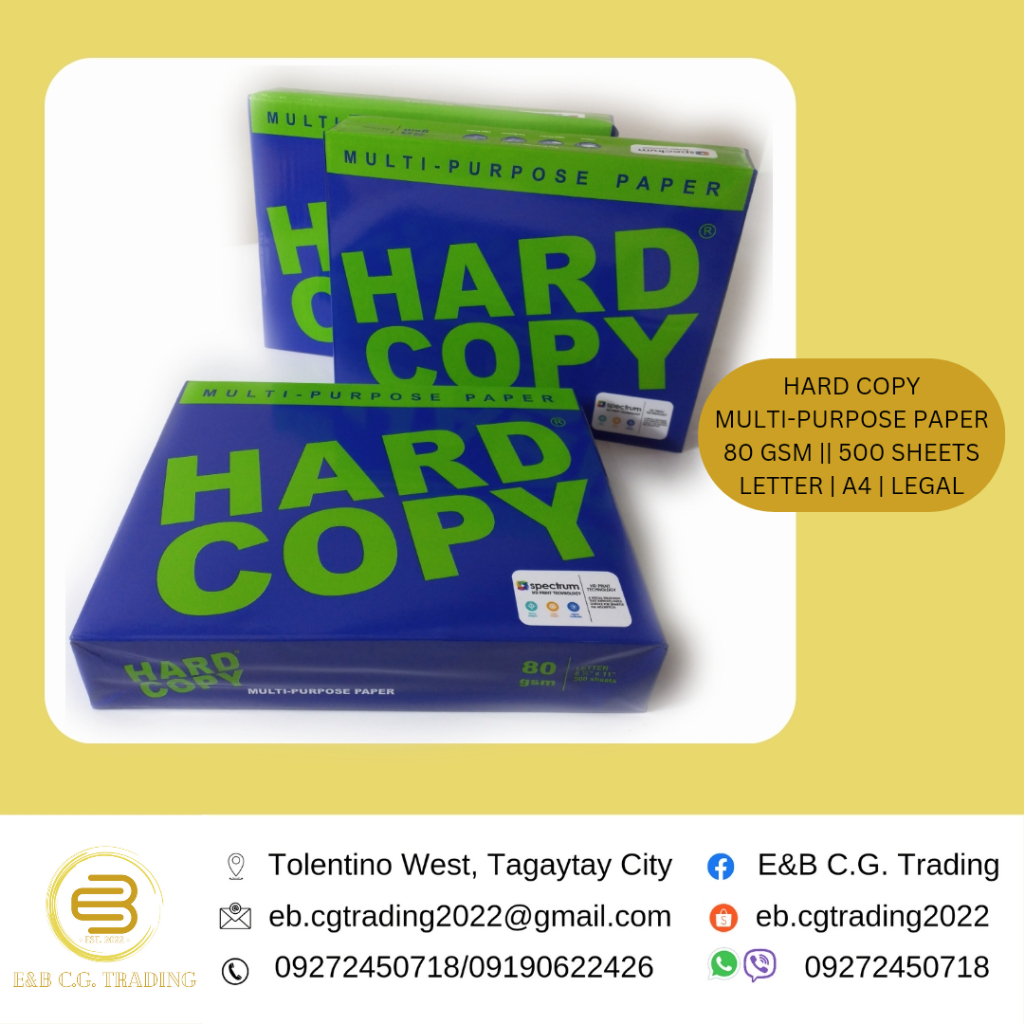 HARD COPY BOND PAPER 80GSM SHORT A4 LONG 500 SHEETS Shopee Philippines