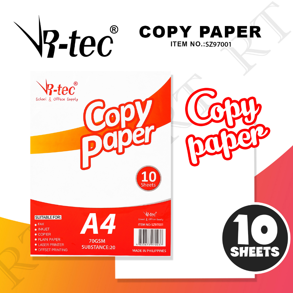 Copy One Bond Paper 70GSM Substance A4 10sheets Per Ream Office Supply