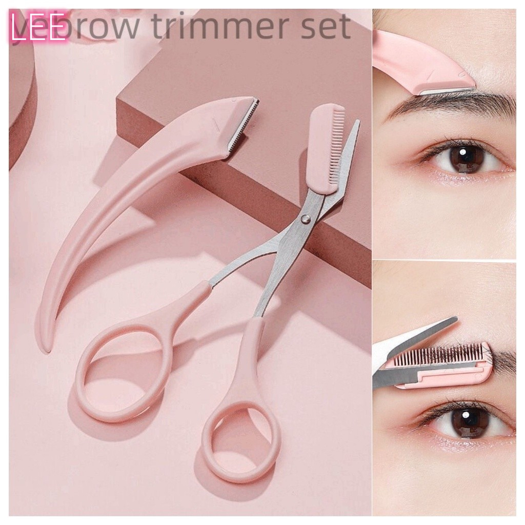 Leeselected Eyebrow Trimmer Scissors With Comb Eyelashes Eyebrow Razor