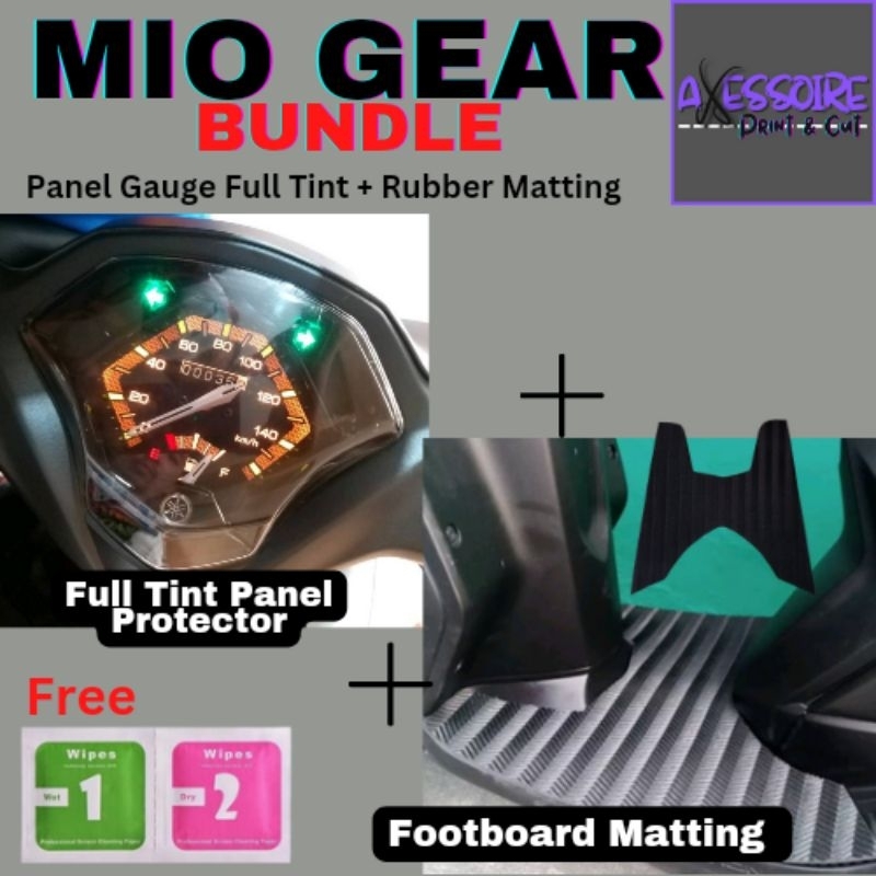 BUNDLE Mio Gear 125 Rubber Matting Panel Gauge Protector Film