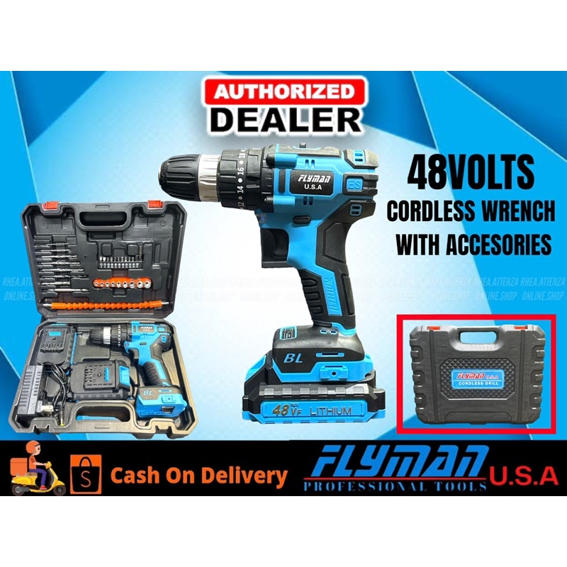 Flyman Usa Volts Cordless Drill Wrench Shopee Philippines