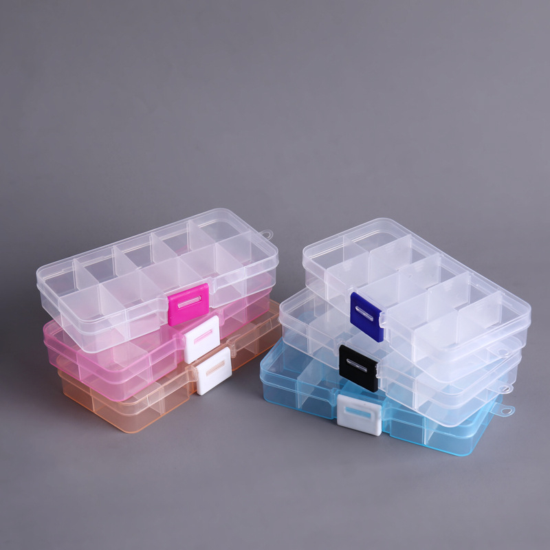 10 Grid Detachable Transparent PP Plastic Storage Box Jewelry Beaded